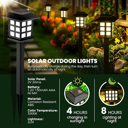 GIGALUMI Solar Lights Outdoor Garden, 12 Pack Solar Powered Garden Lights