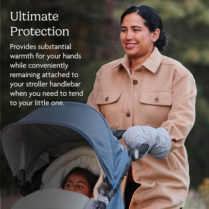 UPPAbaby CozyHandmuff - Easily Attaches to Stroller Handlebars - Ultra-Plush, Weather-Proof Hand Protection - Callum (Stone Blue)