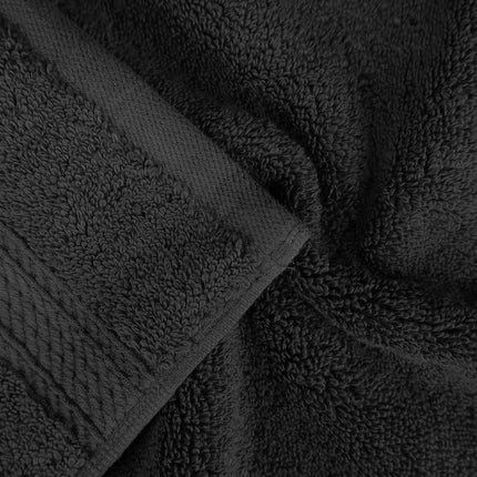Superior Egyptian Cotton Pile 8 Piece Towel Set, Includes 2 Bath, 2 Hand, 4 Face Towels/Washcloths, Ultra Soft Luxury Towels, Thick Plush Essentials, Guest Bath, Spa, Hotel Bathroom, Black