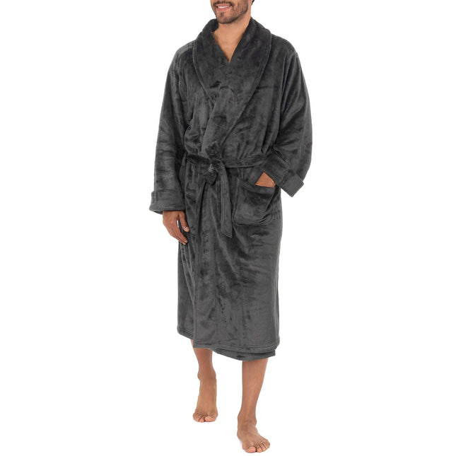 Izod Men's Comfort-Soft Fleece Robe-Twill Stripe B