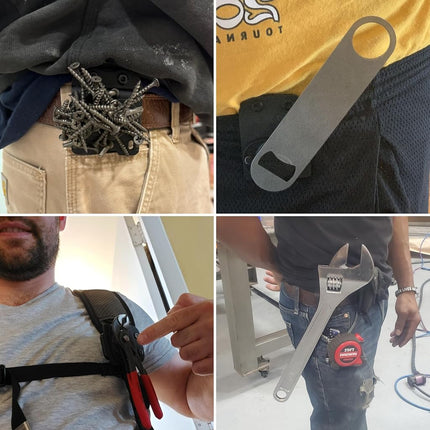 Holstery MagMaster | Magnetic Tool Holder - Strong Clip-On Belt Magnet Holster for Screws, Hammer, Sockets, Pliers, Drill Bit, Wrench, or Any Magnetic Tools and Hardware