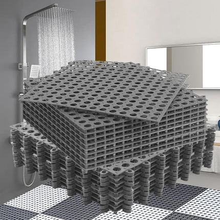 16 Pack 12" x 12" Interlocking Floor Tiles with Dr