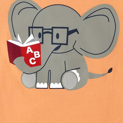 The Children's Place Paquete de 3 camisetas gráficas de manga corta para bebé niña, Animales con instrumentos/Elefante leyendo/Peces, Talla 4T