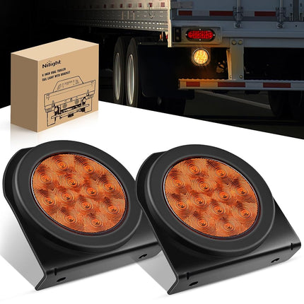 Nilight 4Inch Round Trailer Tail Light with flush 