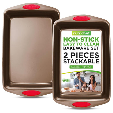 NutriChef 2-Piece Baking Pan Set - PFOA, PFOS, PTF