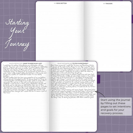 Clever Fox Addiction Recovery Journal, Daily Sobriety Planner A4 Purple