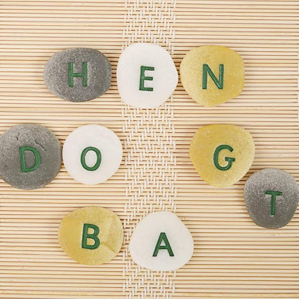 Yellow Door YD-9 Uppercase Alphabet Learning Pebbles For Kids kindergarten Grade to 3 Grade 5 H 3 L 3 W