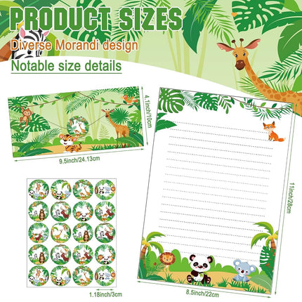 Taobary 160 Pack Stationery Paper Set,safari Animal,8.5 X 11 Inch