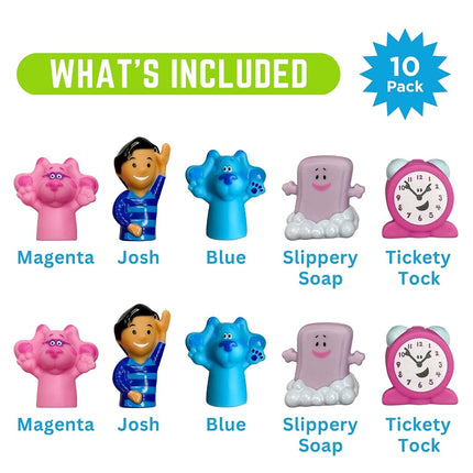 Nickelodeon Blue's Clues & You! Bath Finger Puppets, 10 Pc - Bath Toys, Easter Basket Fillers, Easter Gifts