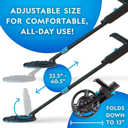 National Geographic Starter Metal Detector Kit - Blue Marble Kids Detector with Waterproof Coil & Trowel, Lightweight, Beach Detector