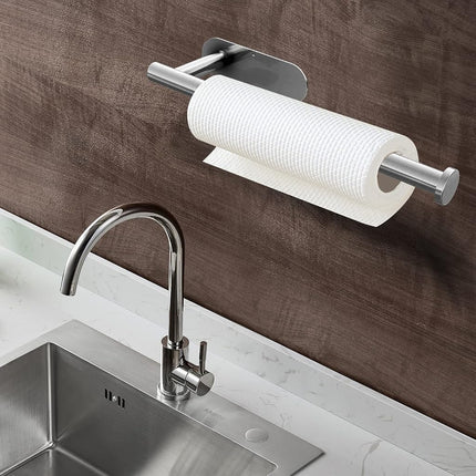 DEKAVA Paper Towel Holder Under Cabinet for Kitchen, Adhesive Paper Towel Holder Wall Mount, SUS304 Stainless Steel 13 inch(2,Silver
