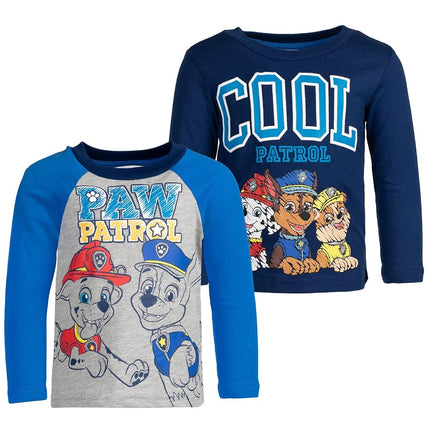 Paw Patrol Marshall Chase Rubble Toddler Boys 2 Pack Long Sleeve T-Shirt Blue 3T