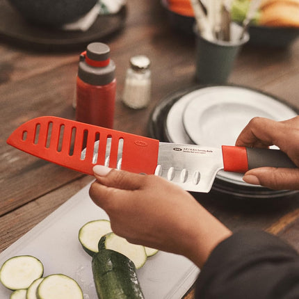 OXO Outdoor Santoku Knife with Protective Sheath, 14 cm / 5.5 inch Blade