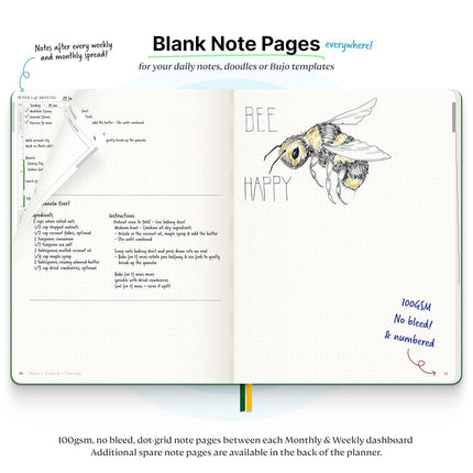 Roterunner Hardcover Purpose Planner Notebook B5 7.5 x 9.8 Undated Daily Planner 2024-2025 Daily Weekly and Monthly Productivity Planner Life Planner ADHD Planner for Adults Self Care Journal