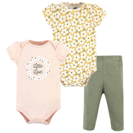 Conjunto de pelele y pantalón de algodón unisex para bebé Hudson Baby, corona floral salvia, 18-24 meses, corona floral salvia, 18-24 meses
