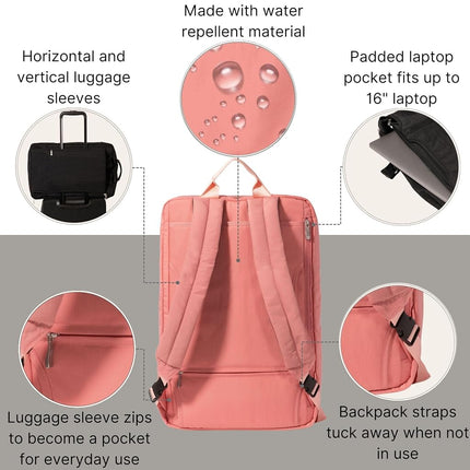 Baggallini MultiZip Convertible Duffel - Lightweight 15x12x12 Inch Travel Backpack Duffel Crossbody Bag for Women, Terracotta Color Block, One Size