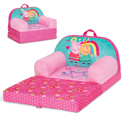 Delta Children - Peppa Pig Cozee Buddy Flip-Out Kids Chair - Greenguard Gold Certified, Pink