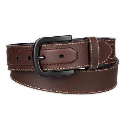 Dickies Men's Industrial Strength Leather Belt – Workwear, Durable, Reinforced, Heavyweight, Brown Heavy Stitch, X-Large (42-44)