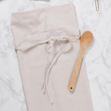 DII 100% Cotton Solid Chambray Kitchen Set, Bistro Apron, Natural, 1 Piece