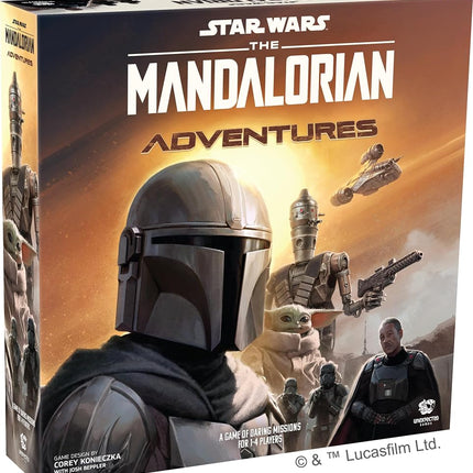 Unexpected Games Star Wars: The Mandalorian Adventures Board Game - Cooperative Missions Inspired by Season 1! Strategy Game for Kids and Adults, Ages 12+, 1-4 Players, 30-60 Minutes
