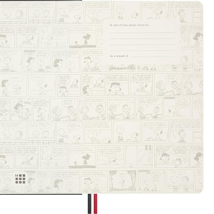 Moleskine Peanuts Lined Notebook, Snoopy Design Notebook With Hard Cover, Bookmark, and Themed Stickers, Format Large 13 x 21 cm