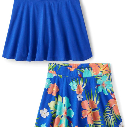 Lot de 2 skorts à enfiler pour filles The Children's Place, bleu cobalt, taille L