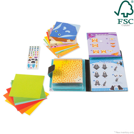 Melissa & Doug Kit de loisirs créatifs Origami Animaux en déplacement – 38 autocollants, 40 feuilles de papier origami