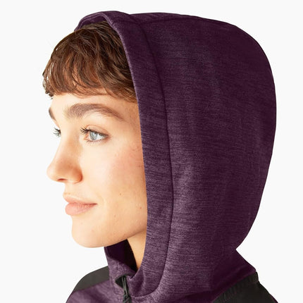 Dickies Womens Smooth Face Full Zip Hoodie, Plum Perfect Heather, X-Large