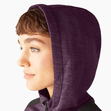 Dickies Womens Smooth Face Full Zip Hoodie, Plum Perfect Heather, Medium