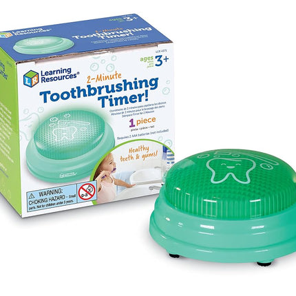 Learning Resources 2-Minute Toothbrushing Timer - Age 3+ Helps Kids Dental Health, Toddler Timer for Bathroom, Multicolor