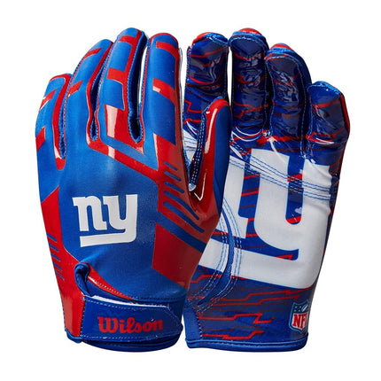 Wilson NFL Stretch Fit Football Gloves - Adult, New York Giants