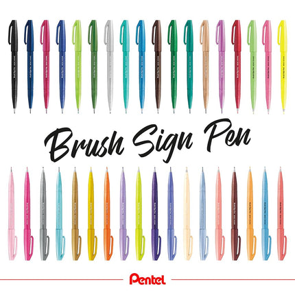 Pentel Brush Sign Pen - Blue (Pack of 10), SES15C-C