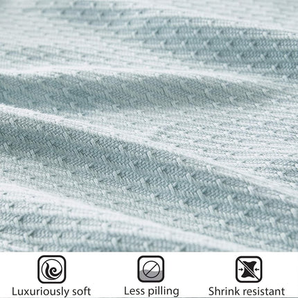 Madison Park Soft Certified 100% Egyptian Cotton Breathable Cozy Blanket, Premium Waffle Knit Classic Design, Luxury All Season Lightweight Cover for Bed, Couch and Sofa, Light Blue King(108"x90")