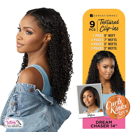 Sensationnel Curls Kinks & Co Synthetic Hair Clip ins - DREAM CHASER 14 (Color:1 Jet Black)