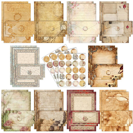 TaoBary 160 Pcs Vintage Stationery Paper and Envel