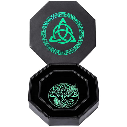 Premium Dice Tray for DND, Detailed World Tree & Triquetra Design – 23 CM