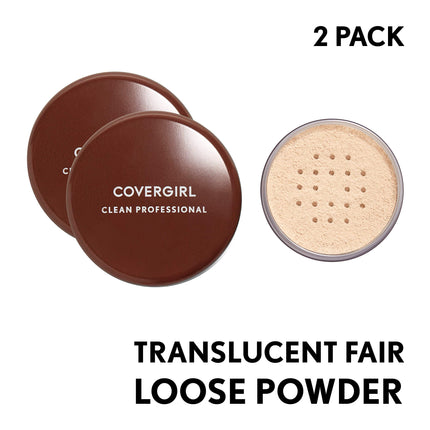 Polvo Translúcido Suelto de Acabado Profesional Covergirl, Tono Traslúcido Claro, Paquete de 2