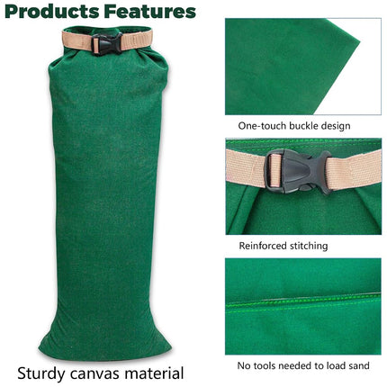 6 Pack Flood Water Barrier Sand Bags,Thickened Long Canvas Flood Protection Sandbags,Winter Bags for Swimming Pool Covers,Reusable Quick Flood Barrier for Home Flood Control