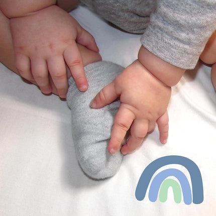HonestBaby Baby Multipack Cozy Socks Sustainably Made for Infant, Newborn Baby, Toddler, Kids Boys', Girls', Unisex, 10-pack Rainbow Blues, 12-24 Months
