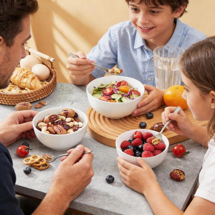 AntoKueh White 4.56in Small Ceramic Bowls 12 OZ, Cereal Bowls Set of 12 for Dessert, Rice, Family dressfamily Gatherings, Hosting Dinner Parties