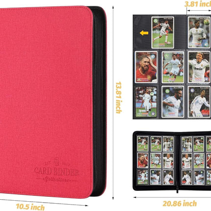 Foalgo Trading Card Binder, Card Collection Binder Album Folder with 540 Side Loading Pockets, 9 Pocket Trading Card Album Folder for TGC,MTG, Baseball Cards, Yugioh(Red)