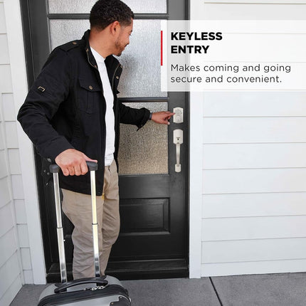 Kwikset Powerbolt 240 5-Button Keypad Satin Nickel Traditional Electronic Deadbolt Door Lock, Featuring Convenient keyless Entry, Customizable User Codes and auto Locking