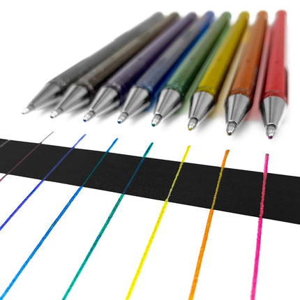 Pentel Hybrid - Dual Metallic - Liquid Gel Rollerball Pen - K110 - Pack of 3 - Green/Metallic Blue