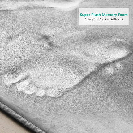 Tapis de bain Clara Clark, tapis de bain ultra doux et moelleux, antidérapant, en velours à mémoire de forme, 50 x 80 cm, argent uni