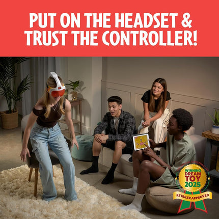 TOMY Human Controller Game – Interactive Blindfold Challenge with Vibrating Headset & Mobile App – Fun Team & Party Game for 2+ Players – 30+ Hilarious Tasks – iOS & Android Compatible – Ages 14+