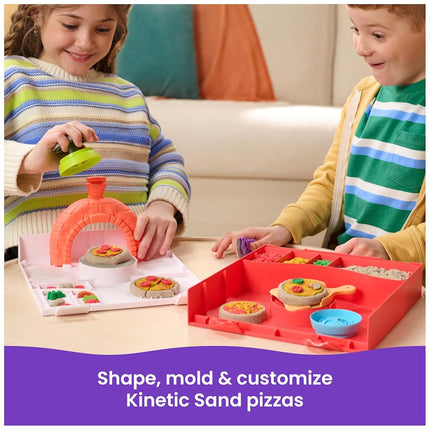 Kinetic Sand, SquishPizza Rising Pizza Playset with 452g Play Sand and 5 Tools, Kids’ Toys for Girls and Boys Aged 5 and up
