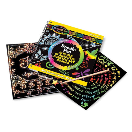 Melissa & Doug Scratch Art Magic Doodle Book | Scratch Art for Kids | Arts & Crafts | Magic Drawing Pad |Christmas Crafts for Kids | 4+ Years | Gift for Boy or Girl - FSC Certified