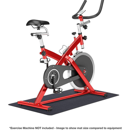 MOTIONTEX 8M-110-24C-5 Exercise Equipment Mat for Under Stationary Bike, Spin Bike, Fitness Equipment, Home Gym Floor Protection, 24" x 60", Black