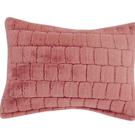 Elegant Comfort Luxurious Fluffy 3-Piece Faux Fur Comforter Set - All Season Warm Down Alternative - Ultra Soft, Plush Micro-Mink 3PC Bedding Set with Matching Shams, Cali King, Dusty Rose