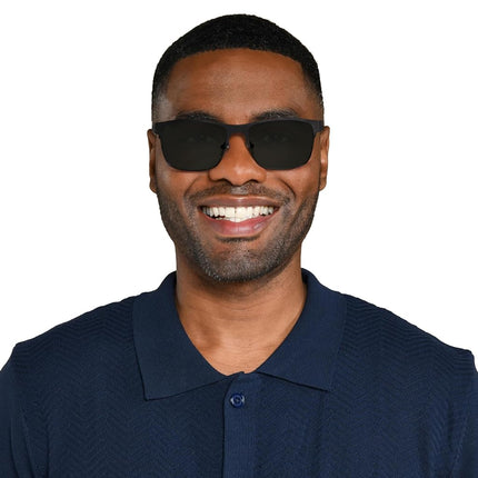 Dockers Men's Colton Sunglasses Polarized Navigator, Black, 57mm